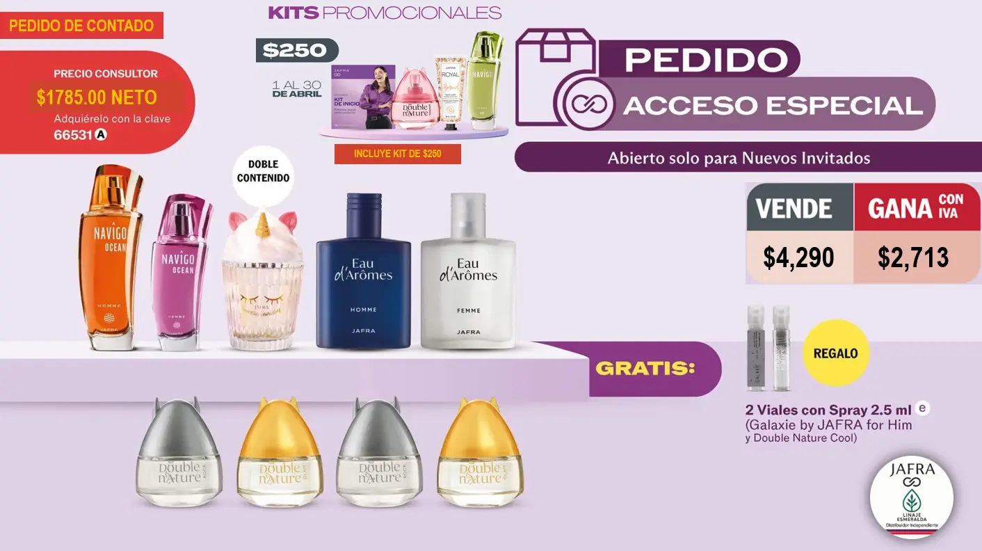 Pedido contado Acceso Especial $250 - Todo Abril 2026 JAFRA LINAJE