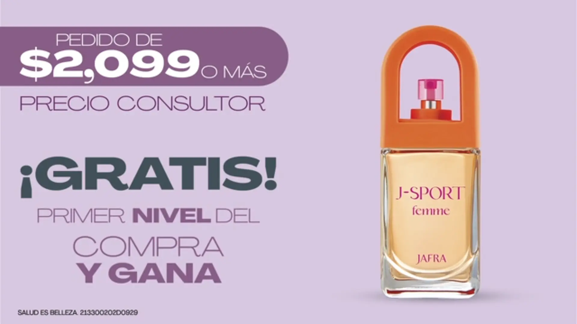 Regalo Compra y Gana: J-SPORT FEMME Agua de tocador 50 ml - Fragancia deportiva - Marzo 2026