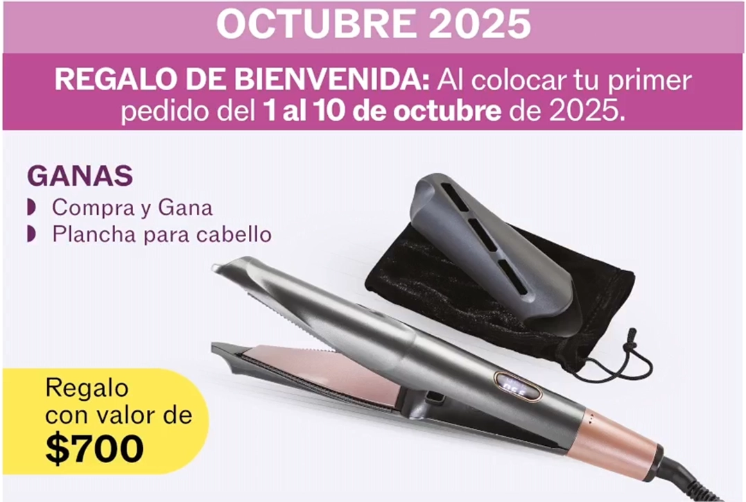 Regalo de bienvenida octubre: plancha para cabello